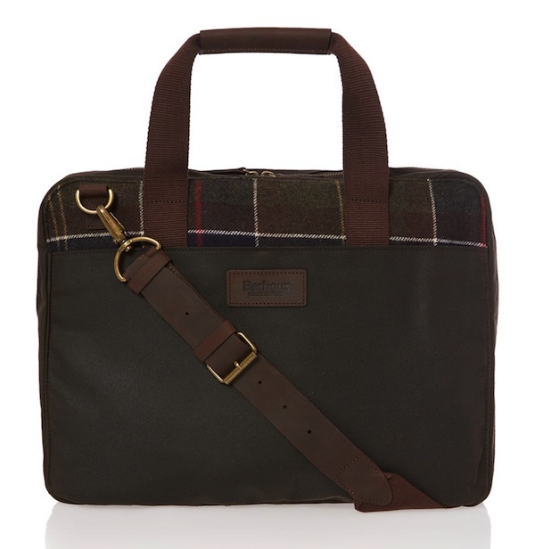 barbour tartan slip laptop bag